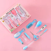 Soins de santé des cheveux thermomètre brosse de toilettage tondeuse anneau de dentition brosse à dents Kit bébé essentiels 10 pièces bébé coupe-ongles ensemble de soins enfant