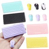 Clavier/souris sans fil Miniature, accessoires d'ordinateur pour poupée, maison de poupée 1/12, ornement de bureau/salle de sport électronique