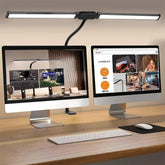Lampe de bureau Led pour le bureau à domicile, lumière d'architecte de soins oculaires avec pince, lampe à pince de Table pour moniteur d'ordinateur à Double tête, pour la lecture