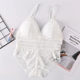 Women's Lace Bra Sets Seamless Underwear Backless Vest Sexy Padded Bralette Lingerie Ultra-Thin Bra and Brief Sets Women's Intimates
