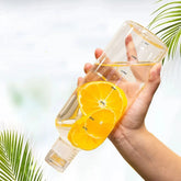 Bouteille d'Eau en Verre de Grande Capacité avec Couvercle Marqueur de Temps, pour Eau, Lait Transparent, Jus, Tasse Simple, Cadeau d'Anniversaire