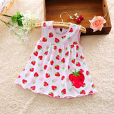 Summer dresses for baby girls, in cotton, sleeveless, printed + embroidered