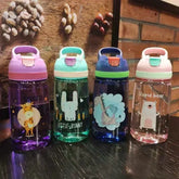 Bouteille d'eau pour enfants avec paille sans BPA, bouilloire à boire pour enfants, tasse d'école Portable en plastique sain de 480ML, tasse d'eau transparente
