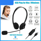 Casque USB avec microphone, réduction du bruit, pour appels sur ordinateur, chat, centre d'appels, casque de service