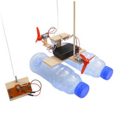 Kit de jouets éducatifs à monter soi-même, jouets scientifiques, télécommande, modèle de bateau à vent, cadeaux pour enfants (sans bouteilles)