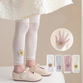 Girls' leggings, children's openwork pants, children's summer clothes, floral pencil pants, Korean style