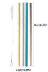 Replacement straws made of 304 stainless steel, 4 pieces, compatible with 30 oz and 40 oz cups, 4 reusable straws with cleaning brush