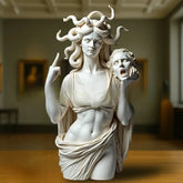 Statue de déesse de Vienne drôle en résine, Sculpture offensive du doigt du milieu, Figurines de bureau Medusa, nouveauté, cadeau artistique, décoration de maison