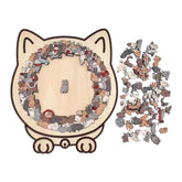 Puzzle en forme de chat coloré en bois de 135 pièces, avec cadre de chat, ornements, Puzzle en bois, cadeaux pour enfants