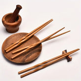 Ensemble de 5 paires de baguettes en bambou naturel, baguettes de style chinois, baguettes pointues pour la maison, ustensiles de cuisine