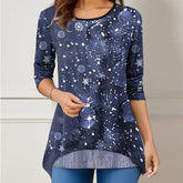 Christmas Tree Women's Fashion Round Neck Long Sleeve T-Shirt Tops 3D Print Casual Harajuku Women's Plus Size Clothing
