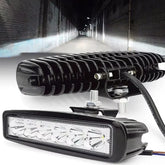 Phares à feux de route DRL étanches 12V: 6 feux de travail de voiture LED 18W pour suv, camions, remorques, conduite tout-terrain et antibrouillard, ampoules de phares