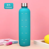 New 1L Water Bottle with Time Stamp, BPA-Free, Reusable, Fitness, Sports, Travel, Outdoor, Leakproof Water Cup, Frosted Kettle