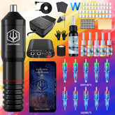 POSEIDON Kit de tatouage Kit de stylo de tatouage de haute qualité pour Kit de Machine de tatouage de maquillage Permanent 10 pièces Kit de pistolet de tatouage noir d'aiguille de tatouage