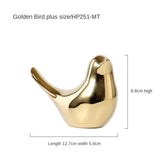 TANNordic Gold Ceramic Bird Statue, 4 Figurines, Jewelry, Home Decor, Living Room Table Decoration