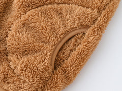 Boys' Solid Color Zip-Up Trench Coat, Children's Winter Coat