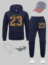 Chicago 23 USA Printed Hoodie Set Men's Autumn Casual Sportswear Sets Fleece Fashion Pullover All-Match Hip Hop Male Sweatpants