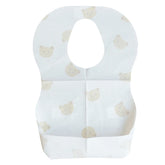 Pack of 50 disposable bibs for babies aged 6 months to 2 years, cartoon bear feeding bib for boys and girls, non-woven drool towel