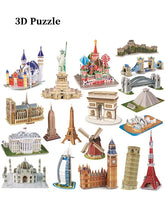 Jouets éducatifs Puzzles 3D jouets enfants développement intellectuel mondes Construction de bâtiments célèbres Puzzles 3D jouet