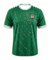 Iraq 2026 Away Style Football Jersey, White with Black Trim and Polka Dot Pattern, Lightweight and Breathable Sports Top for Men