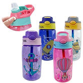 Bouteilles d'eau pour enfants de 480Ml, gobelets d'alimentation créatifs de dessin animé avec pailles et couvercles, anti-déversement, portables pour tout-petits