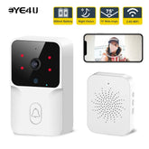 Wireless WiFi Video Doorbell for Phone, Two-Way Intercom System, IR Night Vision, Smart Home Security Doorbell, Camera Monitor
