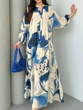 Eid Women's Abaya Dress, Muslim Loose Buttoned Dubai Dresses, Largos Long Dresses, Caftan, Arabic Party Dress, Caftan Jalabiya, Ramadan Dress