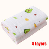 Serviette de bain pour bébé, couverture en coton pour garçon et fille, peignoir pour nouveau-né, gant de toilette en gaze à 4 couches, emmaillotage pour bébé