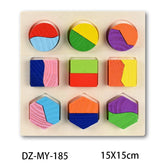 Wooden geometric 3D puzzle for children, Montessori toys, math sorting, learning