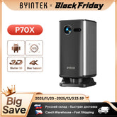 BYINTEK P70X Mini projecteur Portable avec batterie intégrée 4K Support 3D Wifi pour projecteurs de cinéma maison de nuit de films en plein air