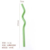 Pailles en Verre Réutilisables Ondulées Colorées Transparentes, Tube à Haute Teneur en Borosilicate, pour ix, Bar