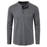 New men's T-shirts for autumn and winter, solid color long-sleeved underwear for European and American men, Henry shirts for men