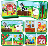 Montessori Silent Book – Farm Animal Activity Toy with Story for Toddlers, Early Fine Motor Skills Development