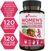 Supplément multivitaminé multiminéral pour femme - Magnésium Biotine Calcium Zinc Sélénium - Soutient les articulations de la peau des ongles