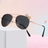 Lunettes de soleil mignonnes pour enfants, monture métallique, mode filles, lunettes de cyclisme en plein air, lunettes de fête, fournitures de photographie