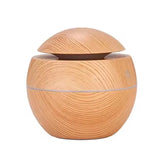 USB Ultrasonic Air Humidifier, Aroma Diffuser, Wood Grain, LED Night Light, Electric Essential Oil Diffuser, Home Aromatherapy, 130ML