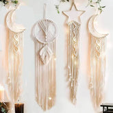 Applique Murale en Macramé de Style Nordique pour Chambre de Bébé et Enfant, Décoration de Maison Boho avec Lune, Ramadan