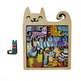 Wooden cat-shaped puzzle, children's toy, early education, thinking skills training, fun and challenging, children's birthday gift
