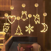 Lumières LED de Noël pour la décoration de la chambre à coucher, ornements de la maison, fenêtre, verre, batterie chaude