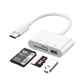 Adaptateur de lecteur de carte 3 en 1, lecteur de carte mémoire de Type C vers SD TF, convertisseur USB Type C OTG pour tablette de téléphone Huawei Samsung Xiomi