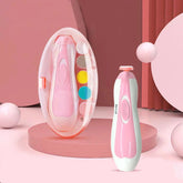 Lime à ongles électrique pour bébé, coupe-ongles pour tout-petits, ensemble de soins des ongles, ciseaux à ongles, bleu, rose, pour garçons et filles, sans danger pour les mains du bébé
