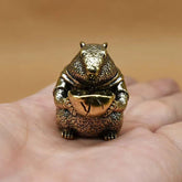 Figurine de marmotte en laiton rétro, Statue de capybara en laiton, petits animaux mignons, ornement de bureau, décoration de maison, décor charmant