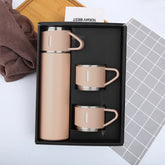 Personalized Thermos bottle with laser-engraved text, 500ml/17oz, with lifting ear insulation, stainless steel elastic lid water bottle