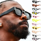 Petites lunettes de soleil à monture optique rectangulaire pour hommes et femmes, lunettes de soleil carrées, nuances de soleil unisexes, lunettes de soleil noires et bleues, UV400
