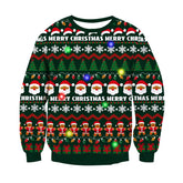 Sweat-shirt de noël en forme de renne du père noël pour hommes et femmes, pull à manches longues, nouvel an, fête de Festival, col rond