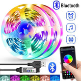 Bande lumineuse LED 5V USB RGB 5050, contrôle par application Bluetooth, adaptée à la décoration de la chambre à coucher et de la chambre d'enfant