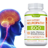 Complément de soutien pour la neuropathie 600 mg - Soutient le système nerveux, soulage le stress, favorise la fonction cérébrale et augmente l'énergie