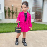 Vêtements pour enfants, veste à manches longues et mini-jupe, ensemble 2 pièces pour filles de 2 à 8 ans, automne