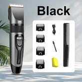 Professional electric hair clipper for men, ceramic blade, low noise home trimmer, USB charger, men's hair cutting tools