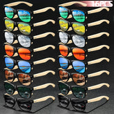 16 pièces mode bambou bois Vintage carré lunettes de soleil en bois hommes femmes marque de luxe concepteur lunettes de soleil conduite pêche UV400